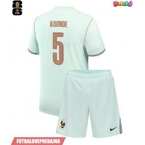 Lacne Dětský Futbalové dres Francúzsko Jules Kounde #5 MS 2026 Krátky Rukáv - Preč (+ trenírky)